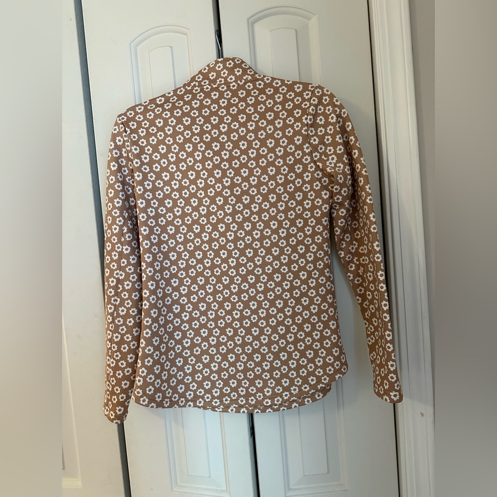 Quarter Zip Top - Retro Floral Fleece Lined Top by Smith & Quinn - Picture 6 of 6